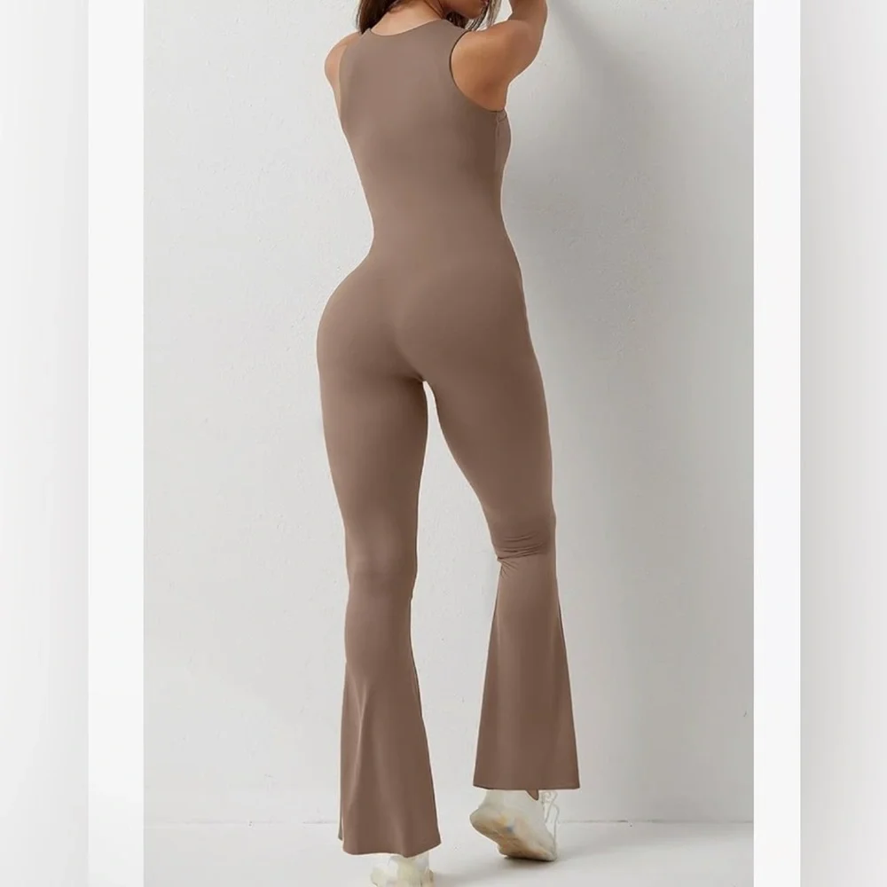 Qinsen Taupe Jumpsuit - Picture 2 of 8